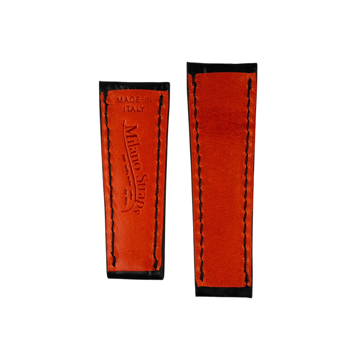 Italian Black Alligator Leather Strap for Rolex Daytona | Black Stitching