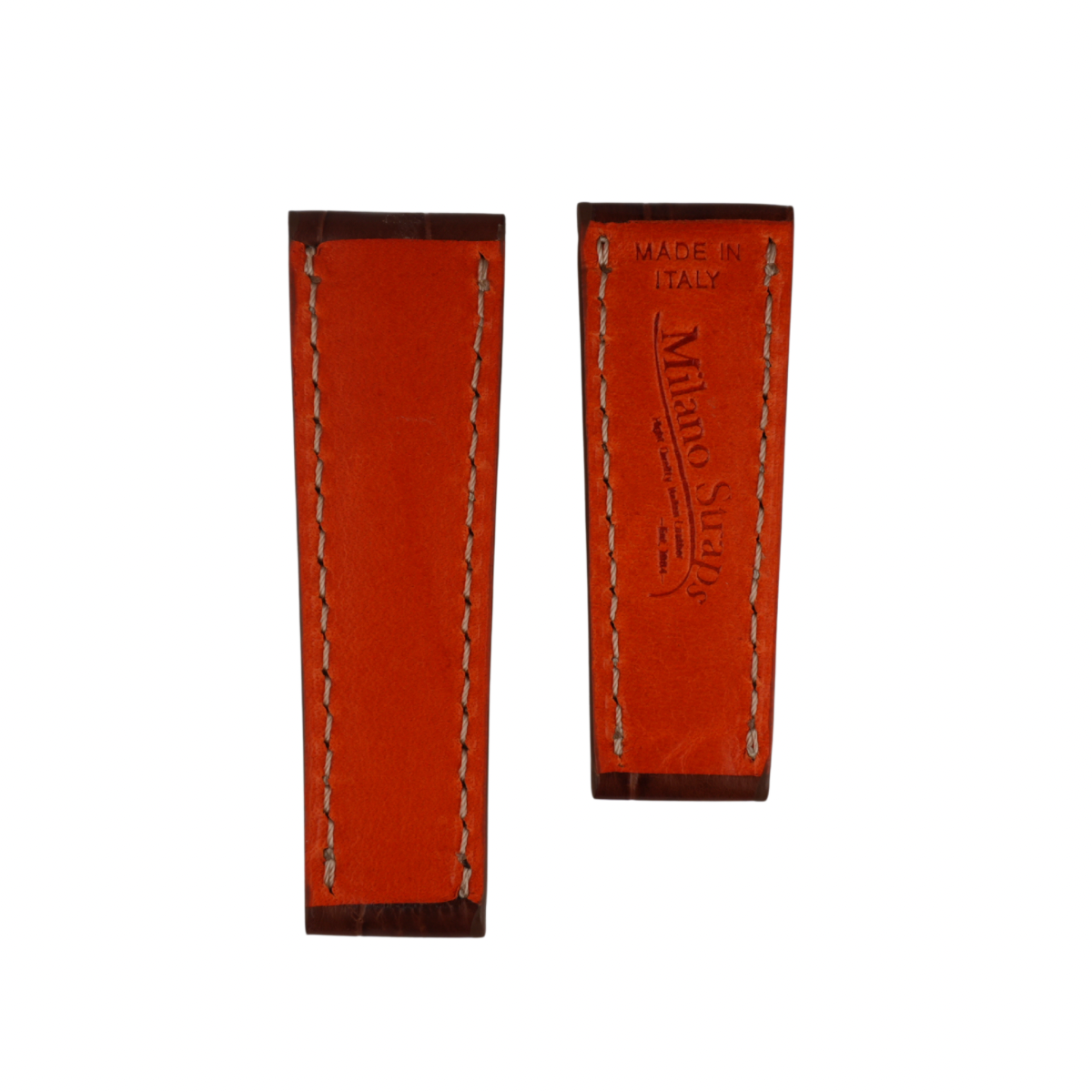 Italian Cognac Brown Alligator Leather Strap for Rolex Daytona | Brown Stitching
