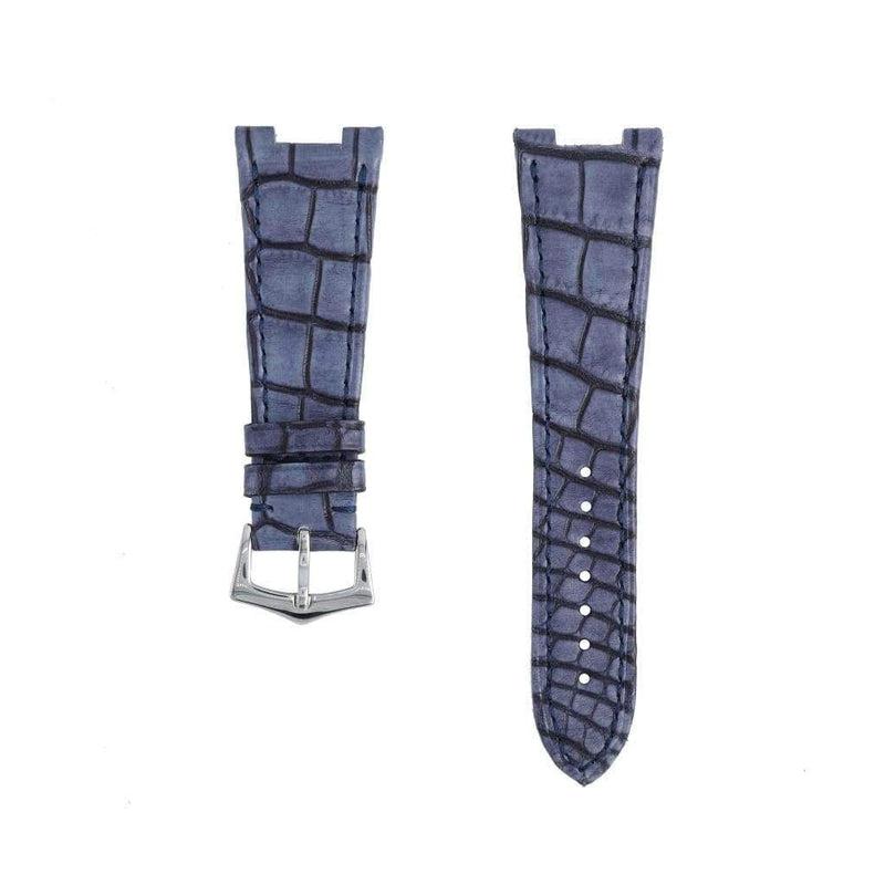 Vintage Blue Genuine Alligator Watch Strap Patek Philippe Compatible - Alligator Strap- Milano Straps