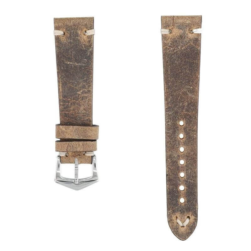 Vintage Brown Leather Watch Strap - Leather strap- Milano Straps