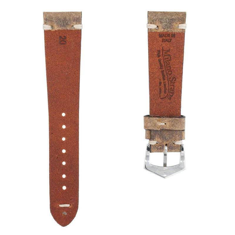 Vintage Brown Leather Watch Strap - Leather strap- Milano Straps