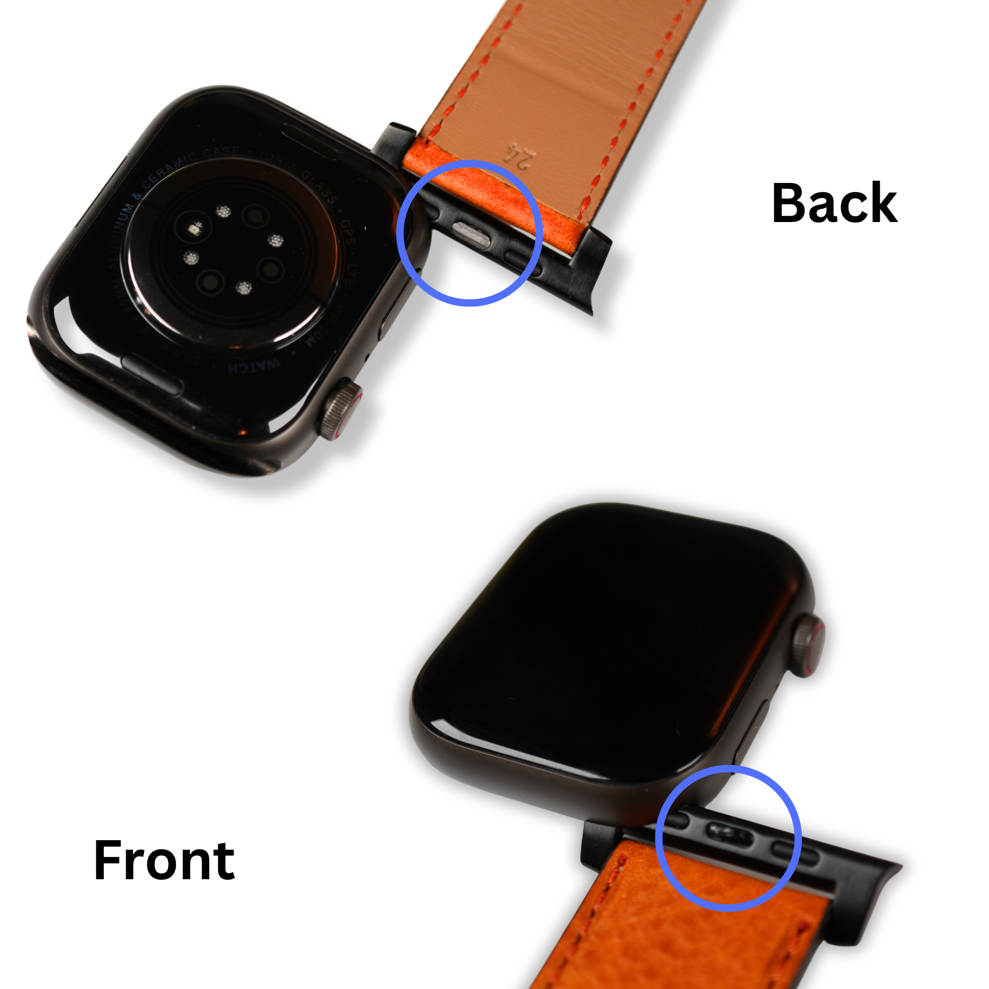 Classic Style Compatible Apple Watch Strap Connectors Adapter - One Pair