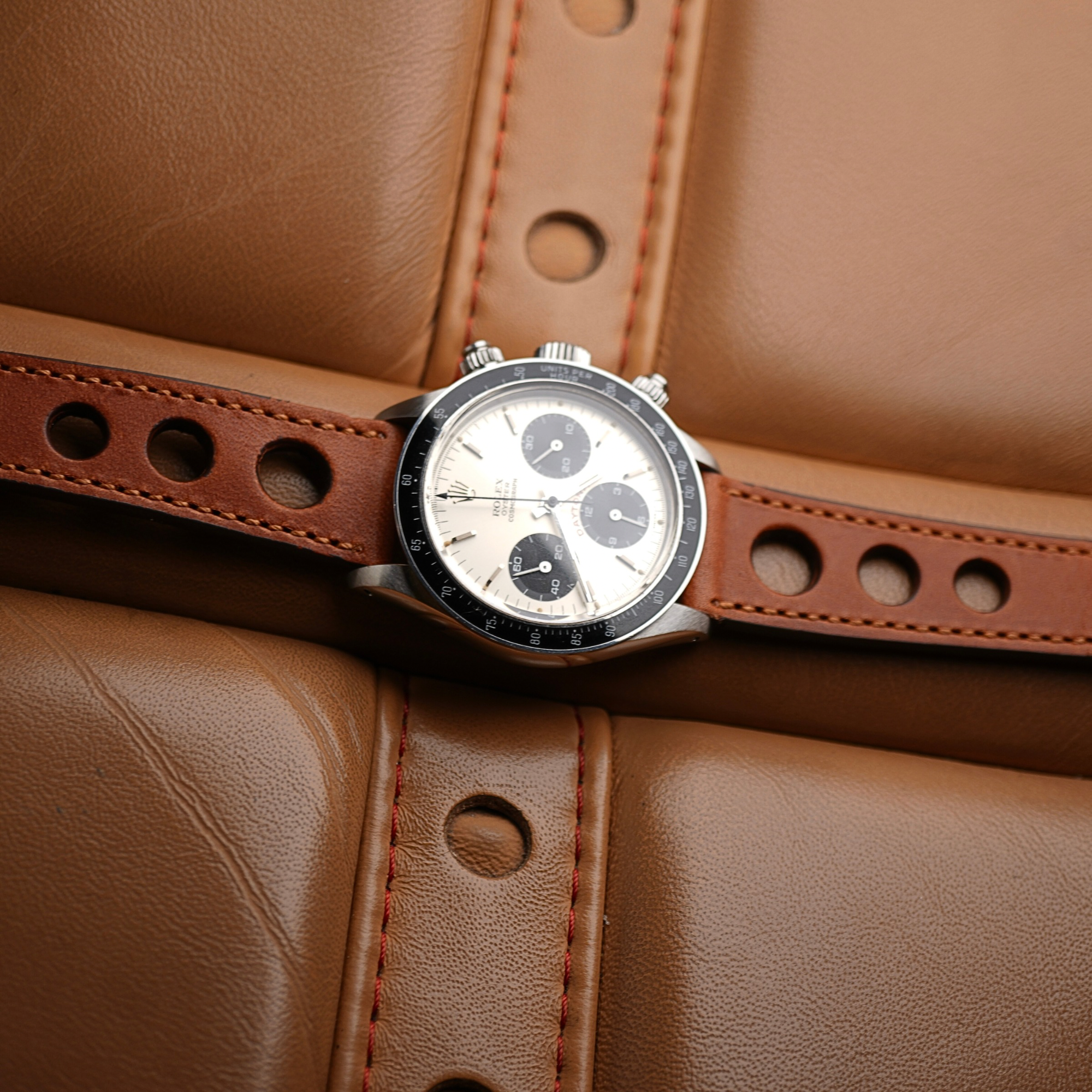 Natural "Rally" Leather Watch Strap