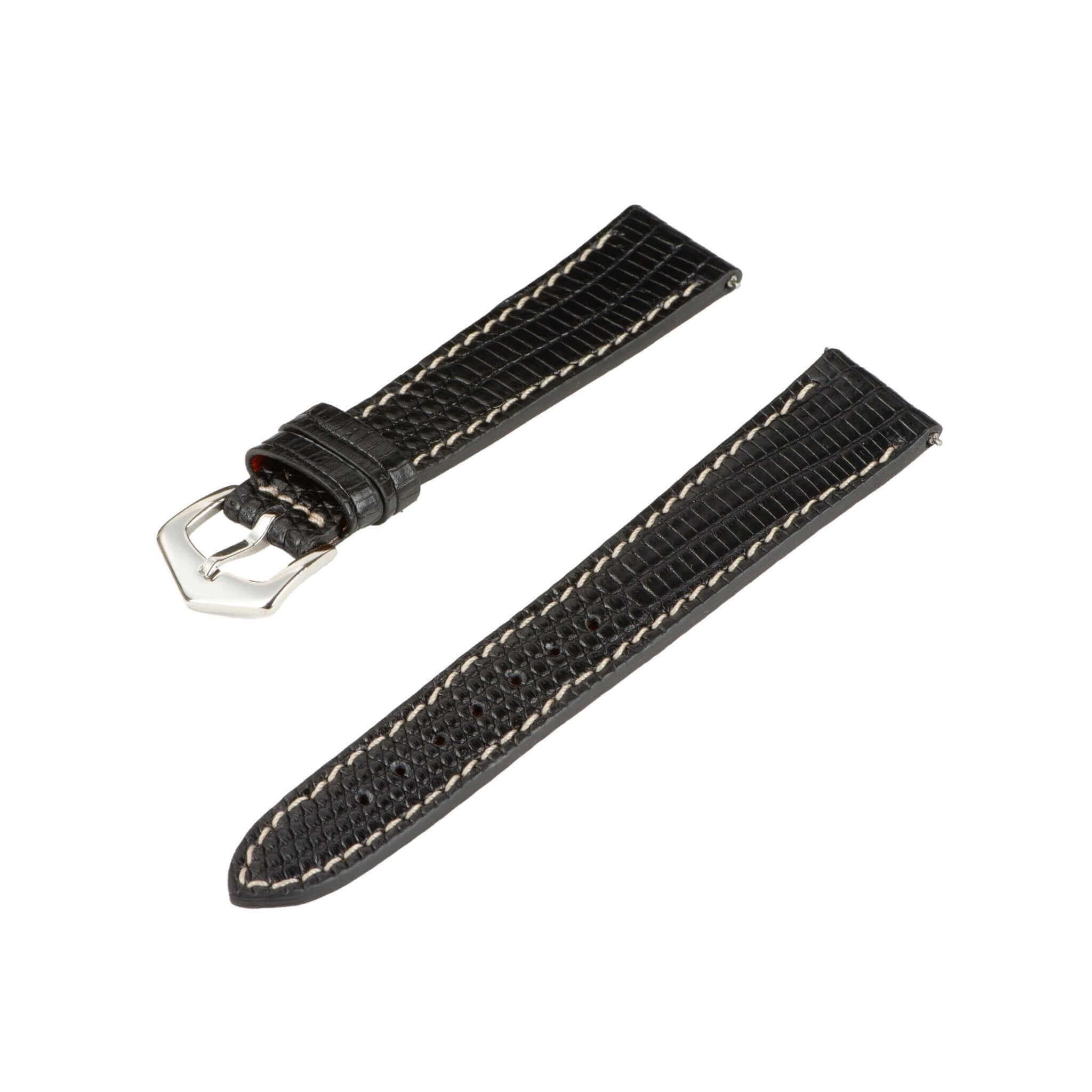 Black Lizard Watch Strap - Leather strap- Milano Straps