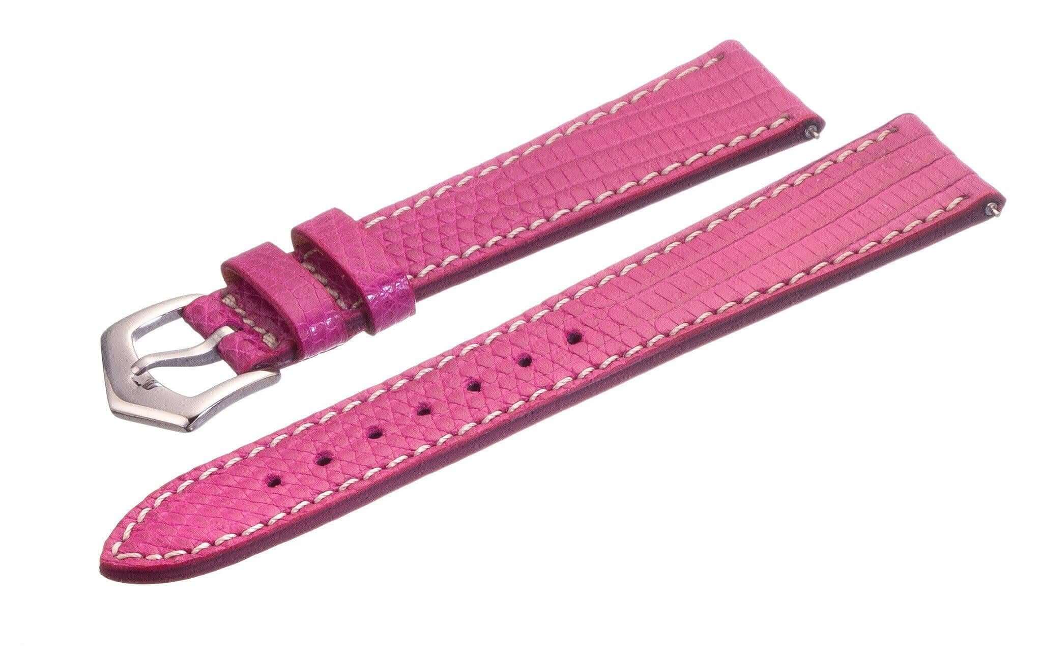 Fuchsia Lizard Watch Strap - Leather strap- Milano Straps