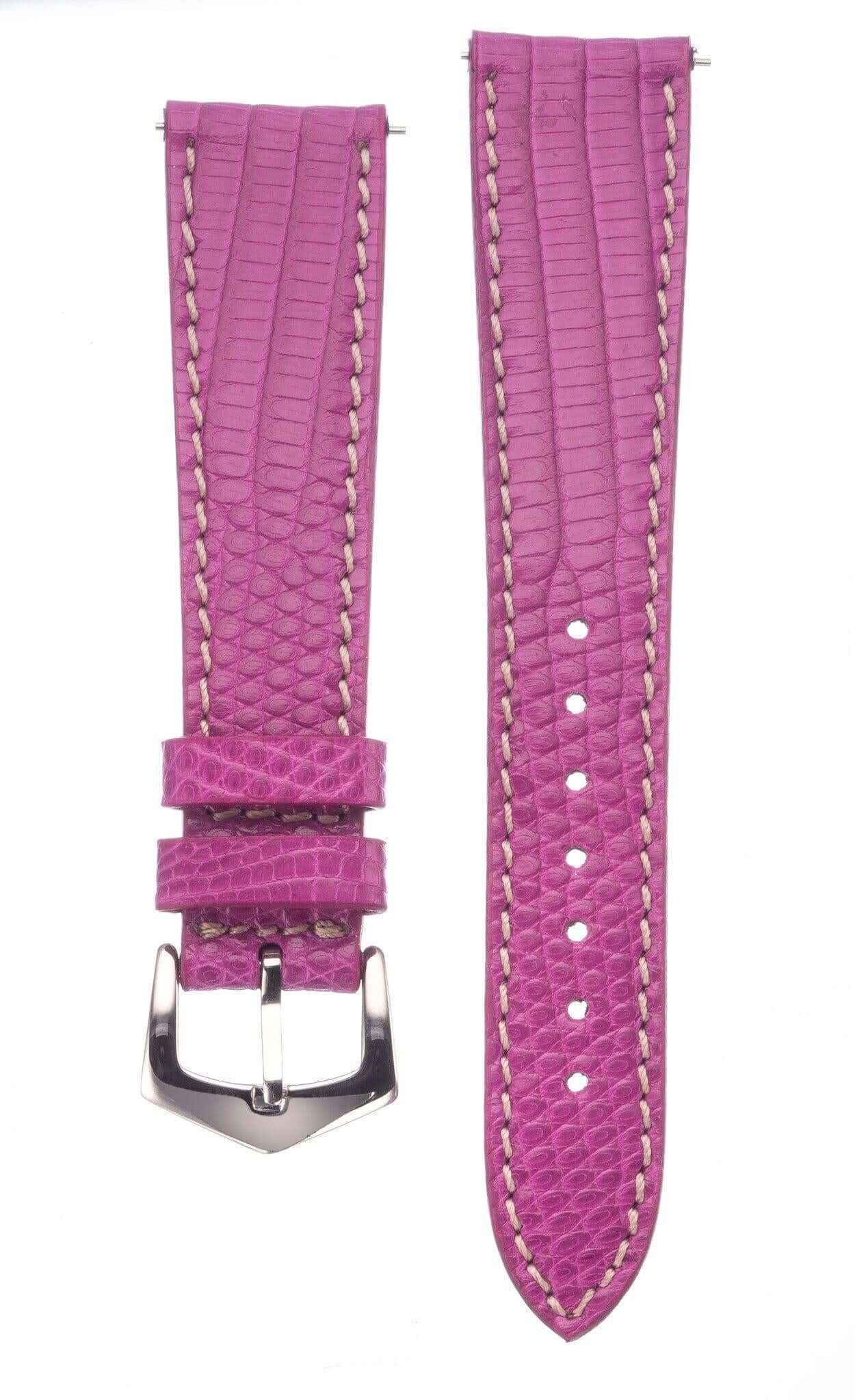 Fuchsia Lizard Watch Strap - Leather strap- Milano Straps