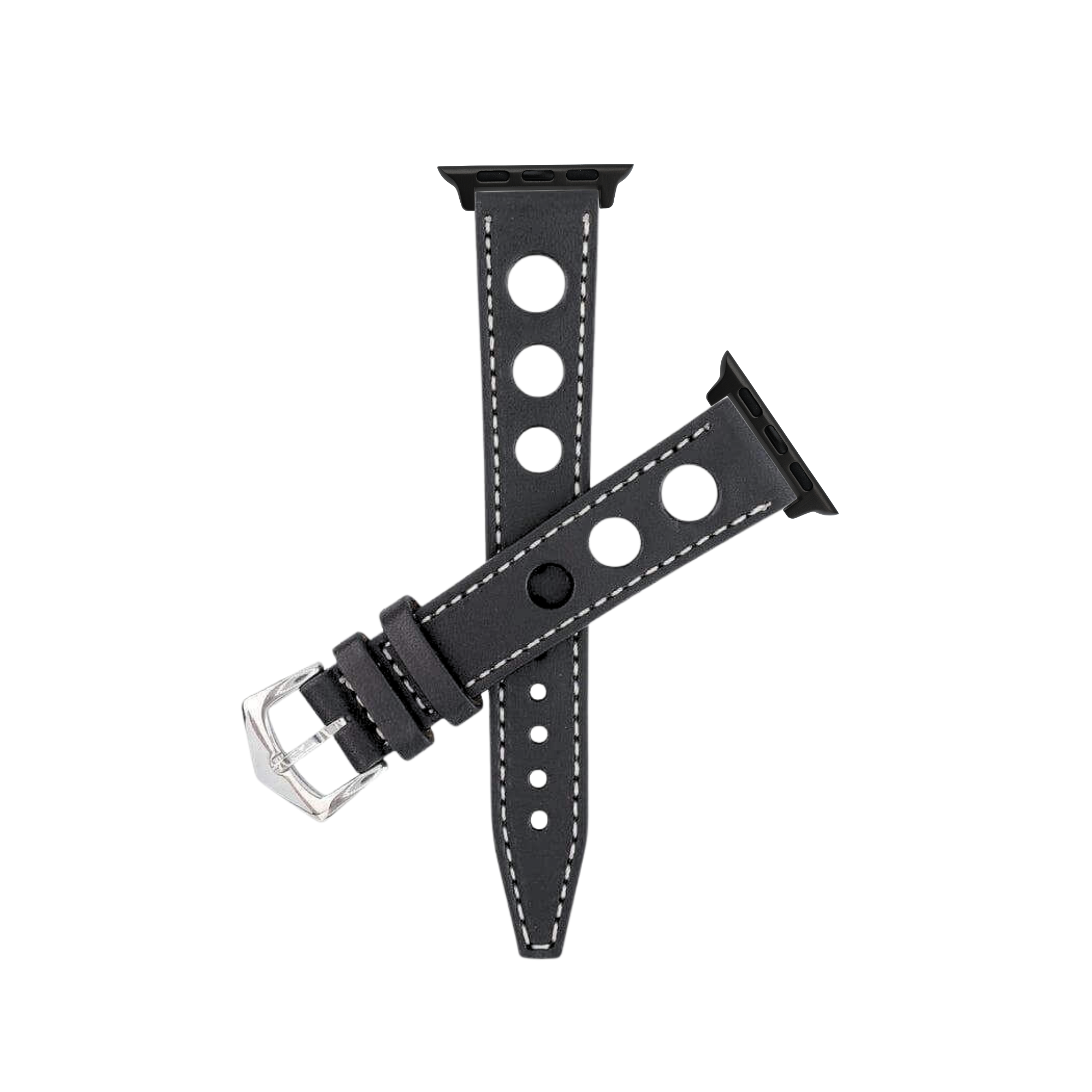 Apple Watch Leather Black Rally Racing Strap
