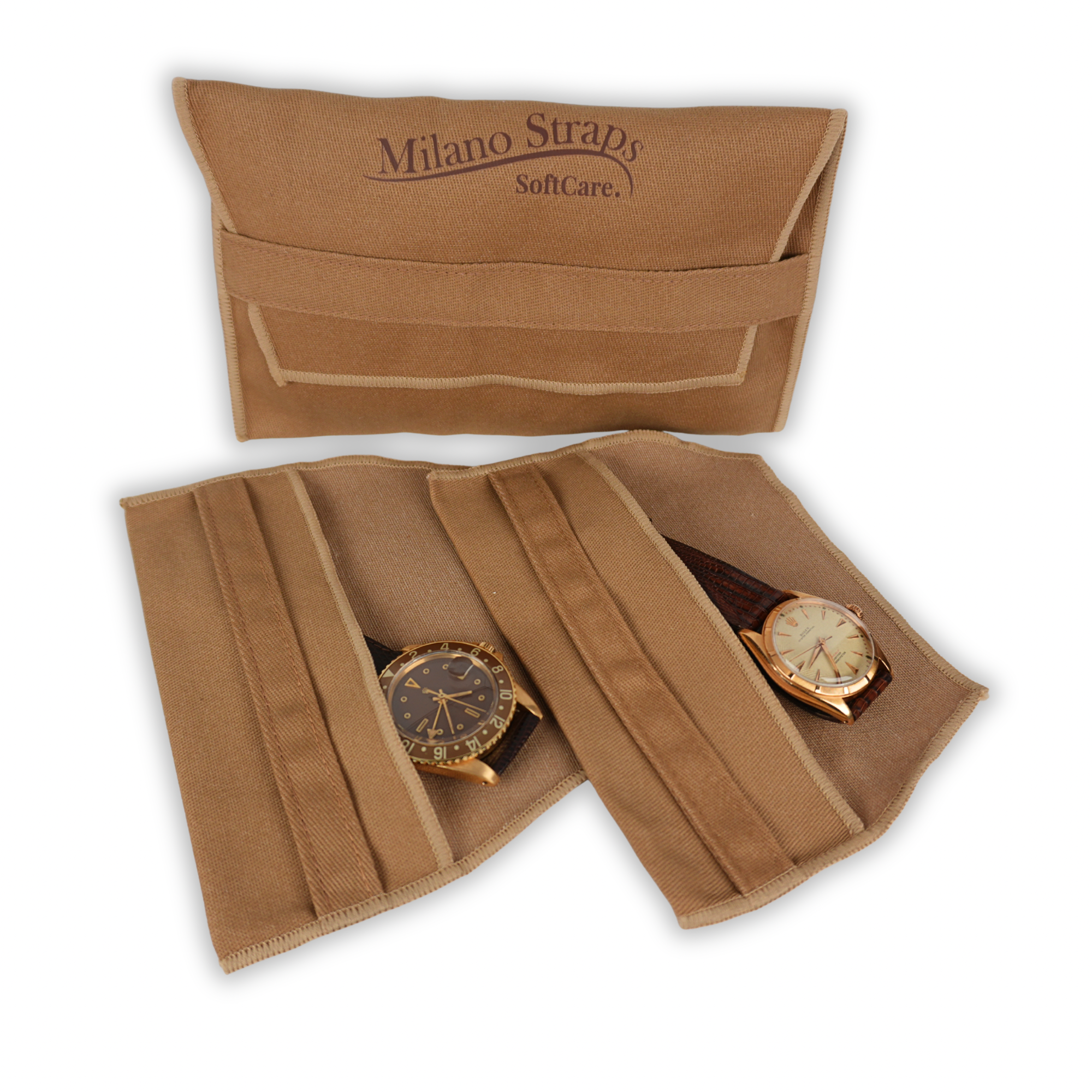 Watch Travel Pouch Ultra Slim Soft Cotton Watch Storage Case for 2 Watches