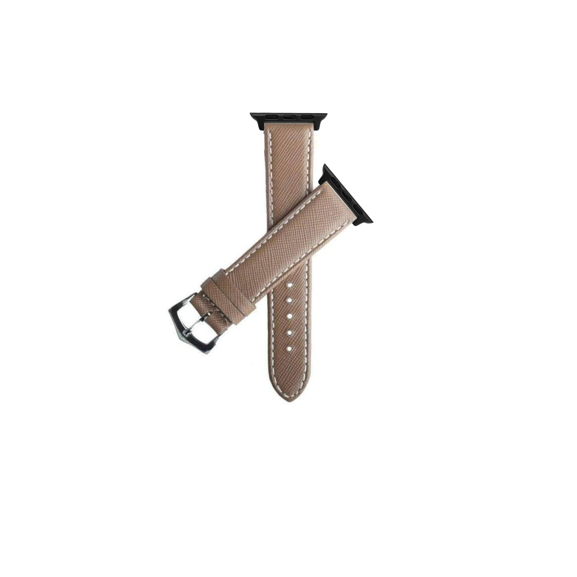 Apple Watch Leather Strap Taupe Saffiano Folded Edge