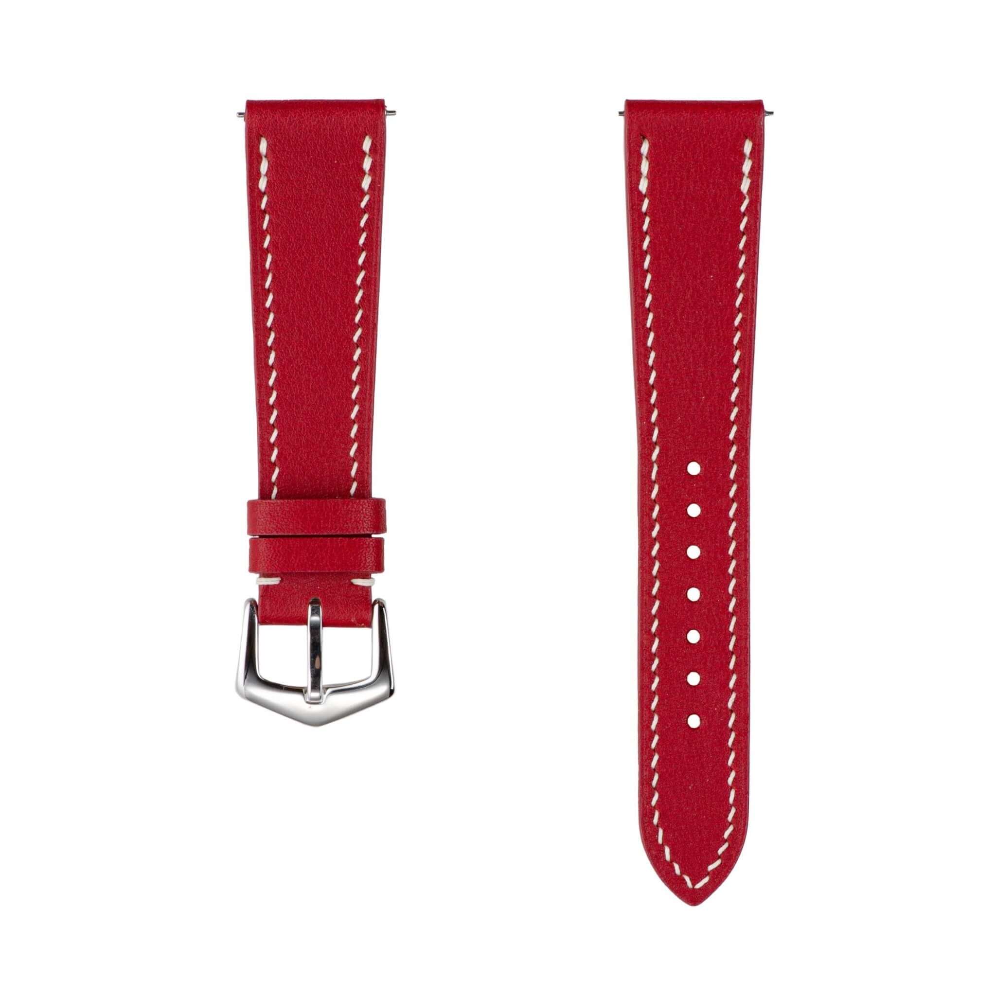 Red Swift Leather Watch Strap - Leather strap- Milano Straps