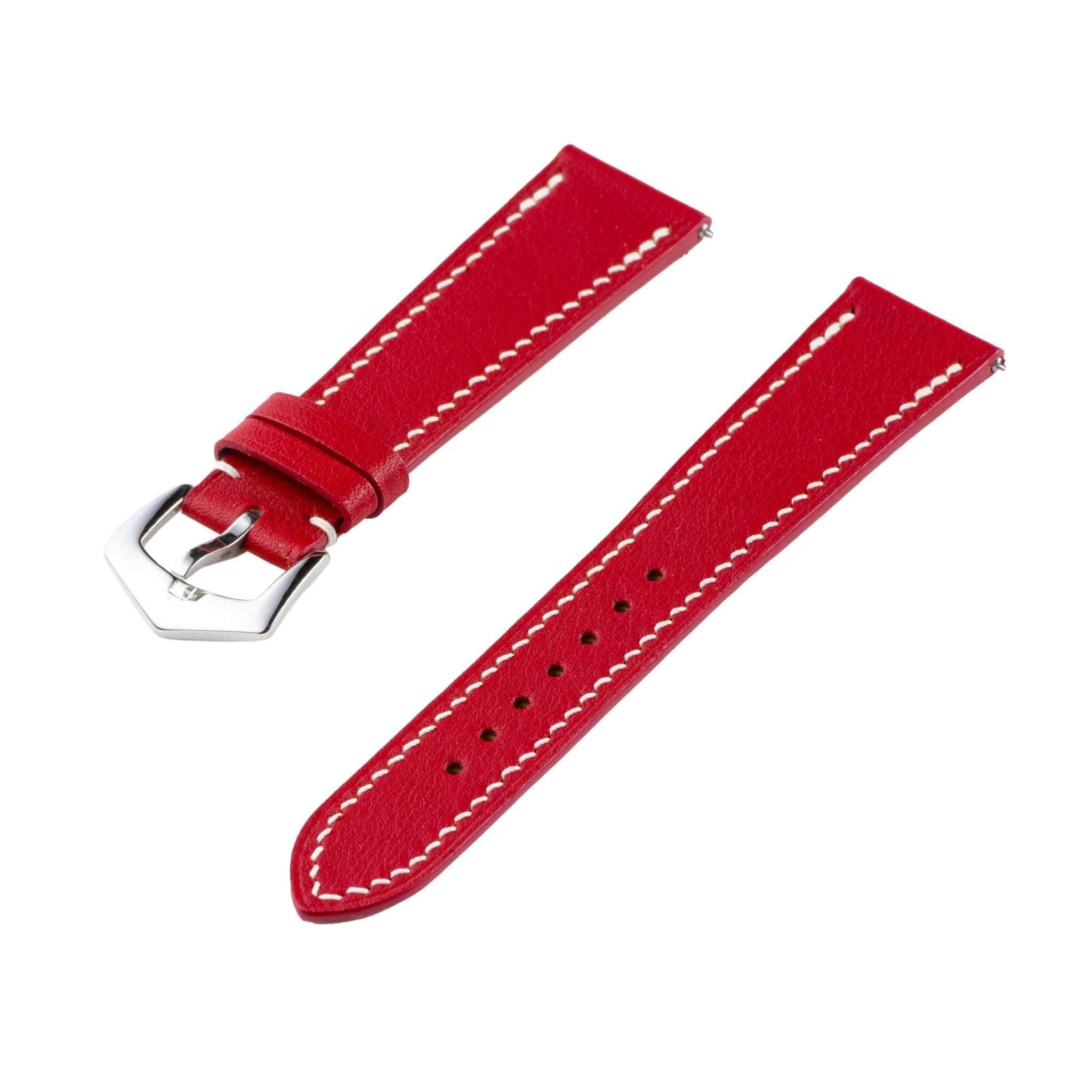 Red Swift Leather Watch Strap - Leather strap- Milano Straps