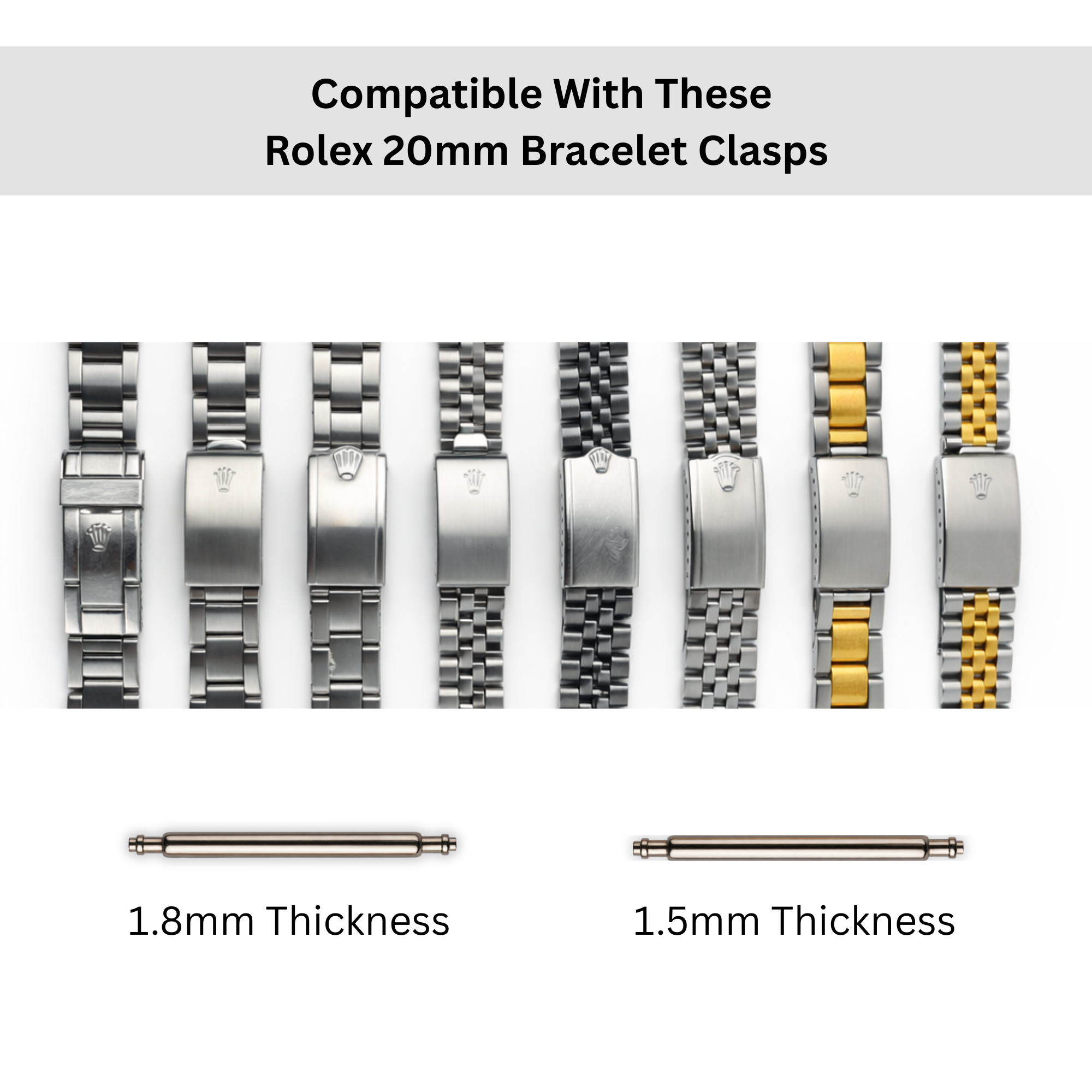 Rolex clasp and buckle spring bars