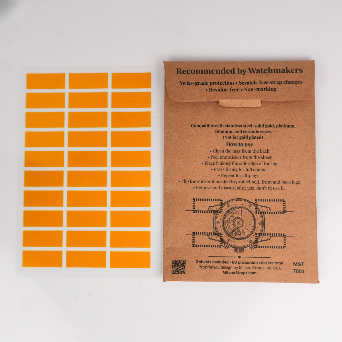 Scratch free Rolex watch lug protection stickers designed to protect Rolex lugs and prevent marks during bracelet or strap installation