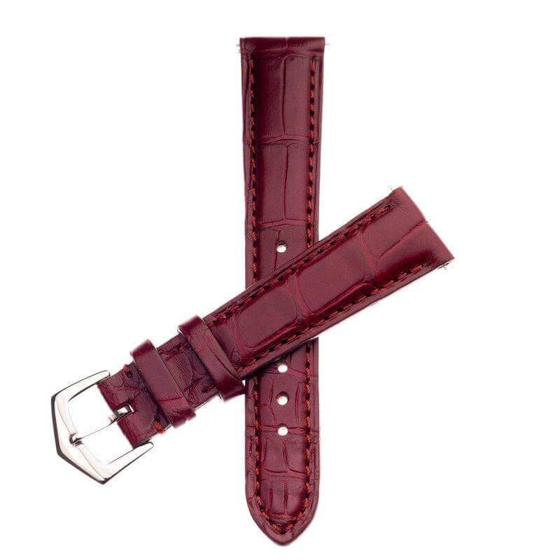 Apple Watch Leather Band ™ Burgundy Matt Alligator Watch Strap - Apple Watch Alligator Bands- Milano Straps