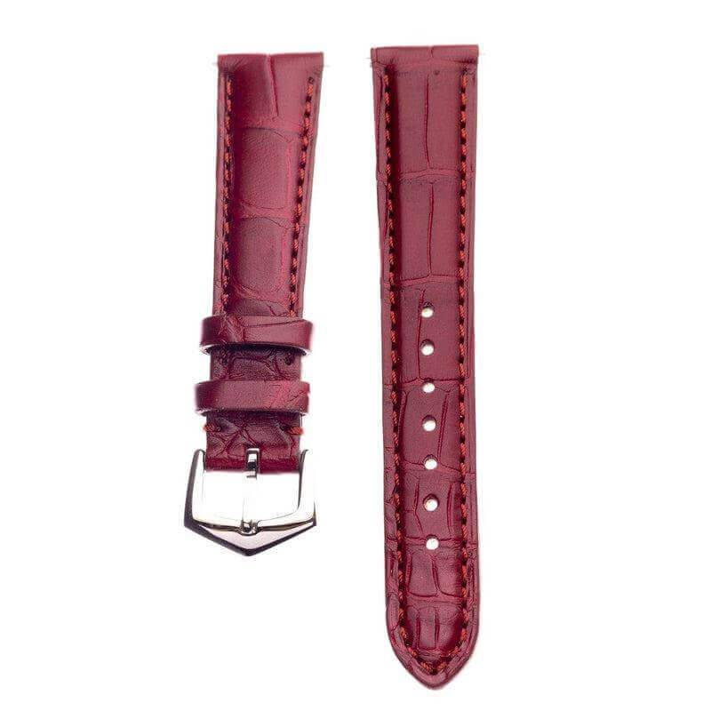 Apple Watch Leather Band ™ Burgundy Matt Alligator Watch Strap - Apple Watch Alligator Bands- Milano Straps