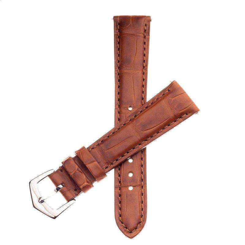Apple Watch Leather Band ™ Cognac Matt Alligator Watch Band - Apple Watch Alligator Bands- Milano Straps
