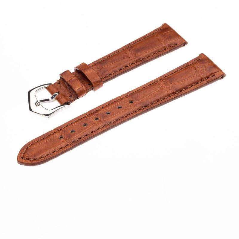 Apple Watch Leather Band ™ Cognac Matt Alligator Watch Band - Apple Watch Alligator Bands- Milano Straps