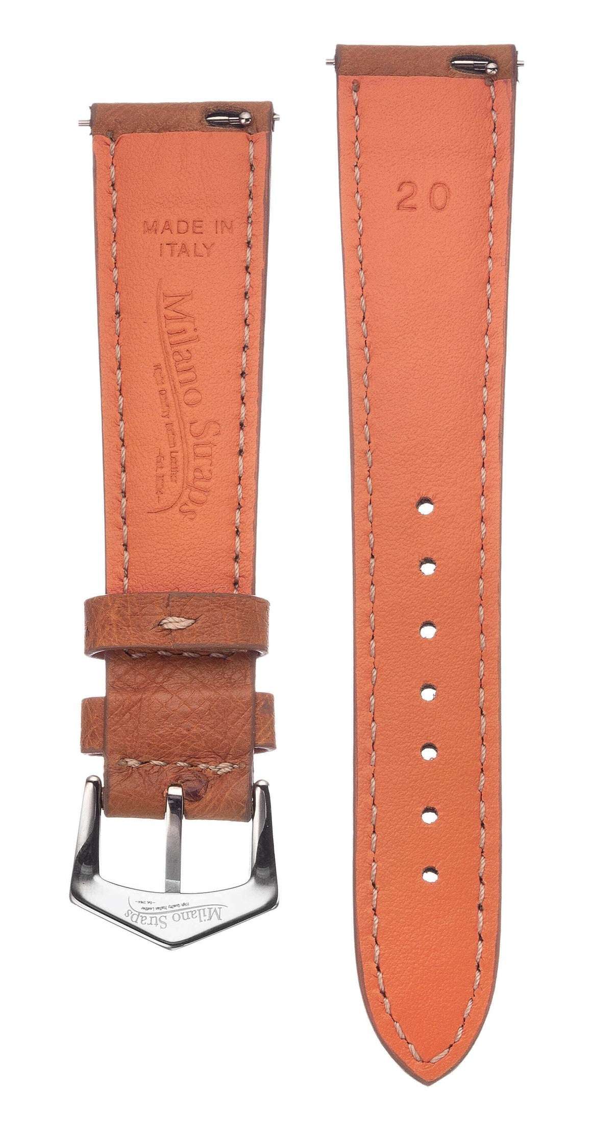 Apple Watch Leather Band ™ Cognac Ostrich Leather Straps - Apple Watch Ostrich Bands- Milano Straps