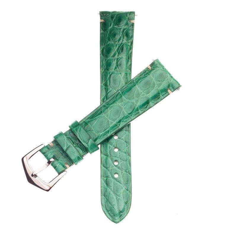 Apple Watch Leather Band ™ Millennium Green Millennium Alligator Minimal Stitches Watch Strap - Apple Watch Alligator Bands- Milano Straps