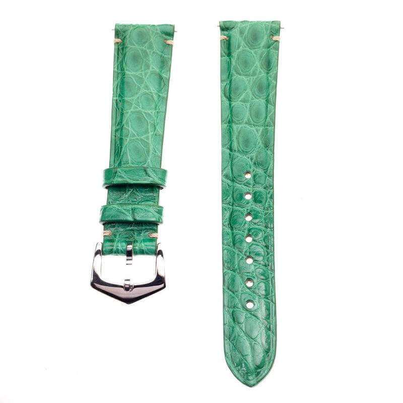 Apple Watch Leather Band ™ Millennium Green Millennium Alligator Minimal Stitches Watch Strap - Apple Watch Alligator Bands- Milano Straps