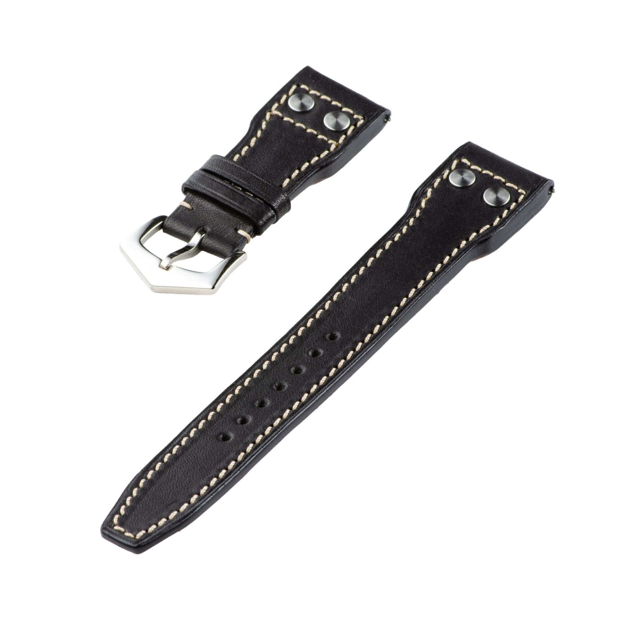 Black Novonappa IWC Pilot Style - watch Band- Milano Straps