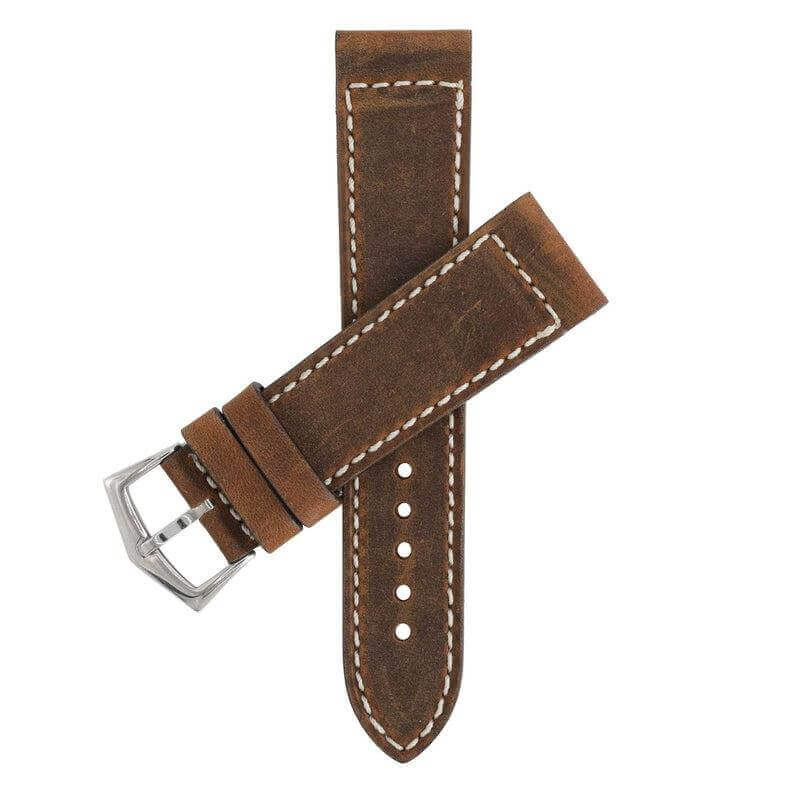 Brown Vintage Leather Watch Strap - Leather strap- Milano Straps