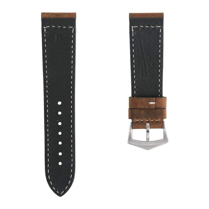 Brown Vintage Leather Watch Strap - Leather strap- Milano Straps