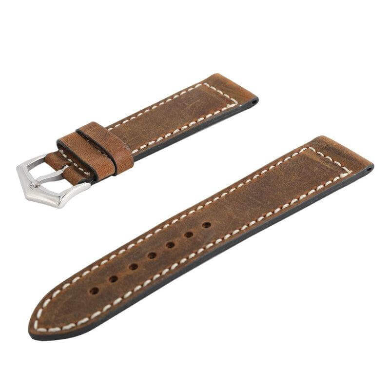Brown Vintage Leather Watch Strap - Leather strap- Milano Straps