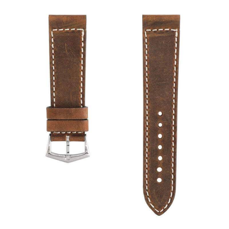 Brown Vintage Leather Watch Strap - Leather strap- Milano Straps