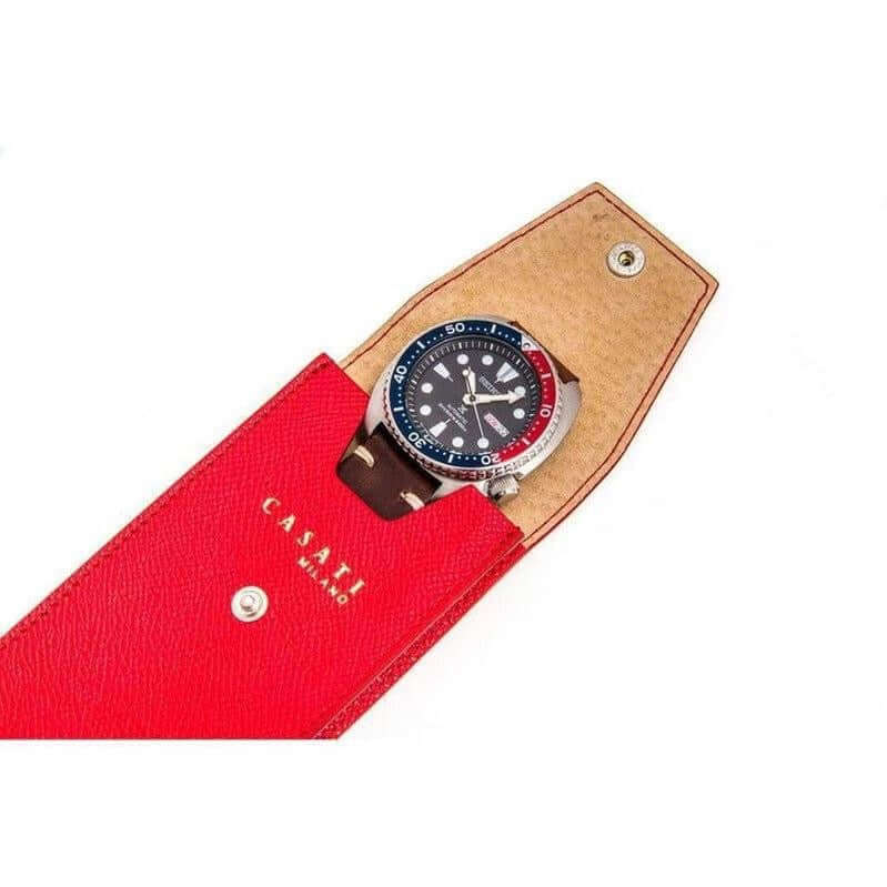 Casati Milano Red Epsom Leather Pochette - Pochette- Milano Straps