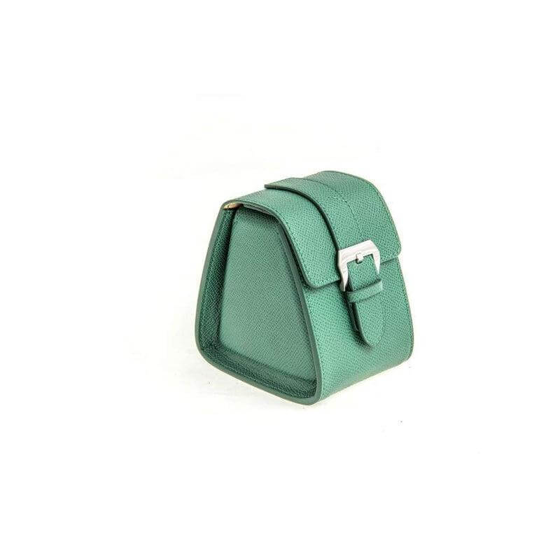 Casati Milano Travel Case Triangular Epsom Leather Green - Travel Case- Milano Straps