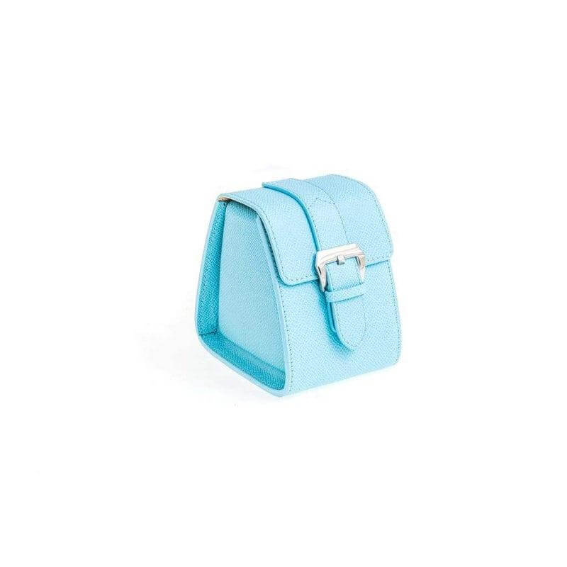 Casati Milano Travel Case Triangular Epsom Leather Light Blue - Travel Case- Milano Straps