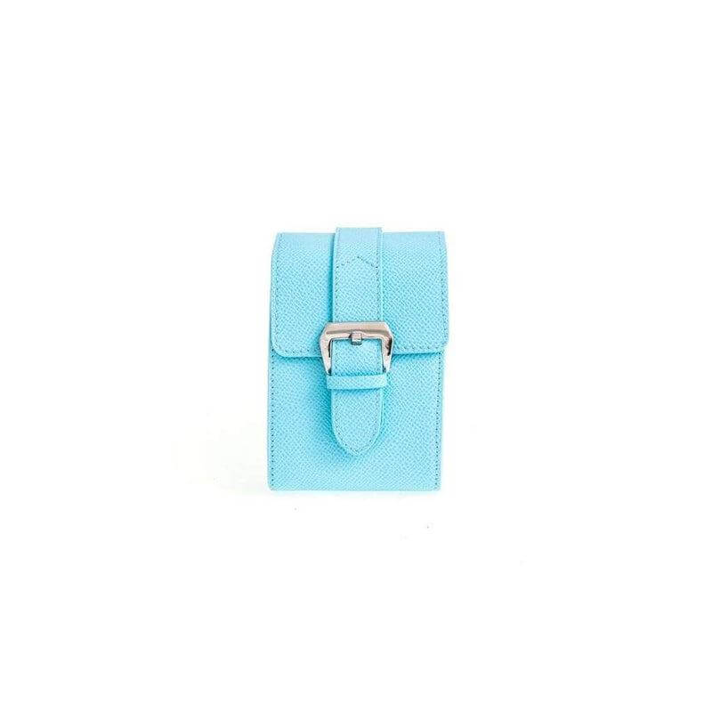 Casati Milano Travel Case Triangular Epsom Leather Light Blue - Travel Case- Milano Straps