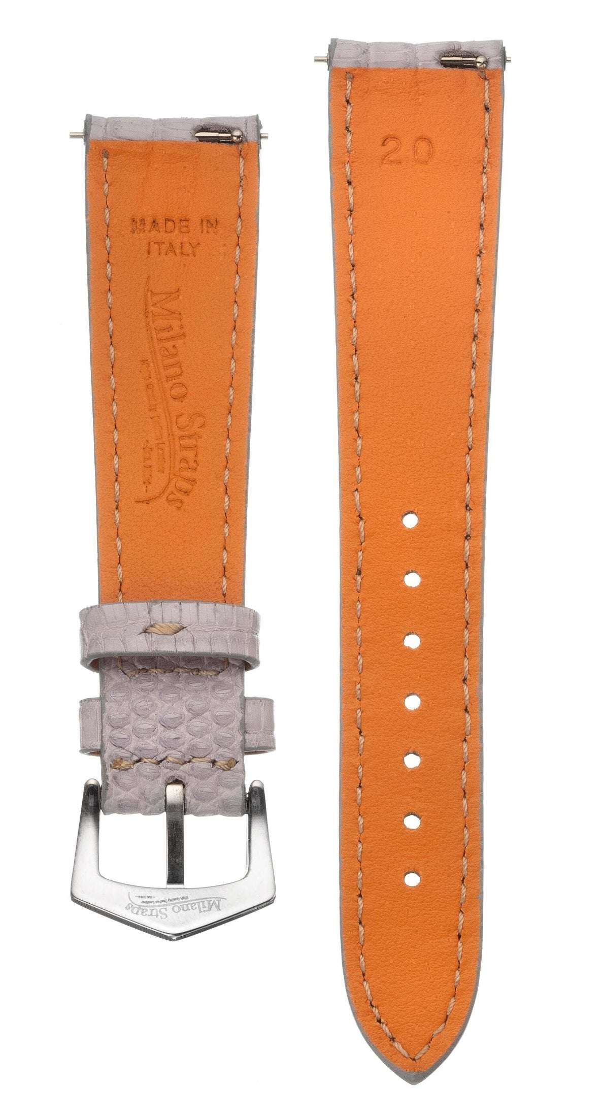 Grey Lizard Watch Strap - Leather strap- Milano Straps