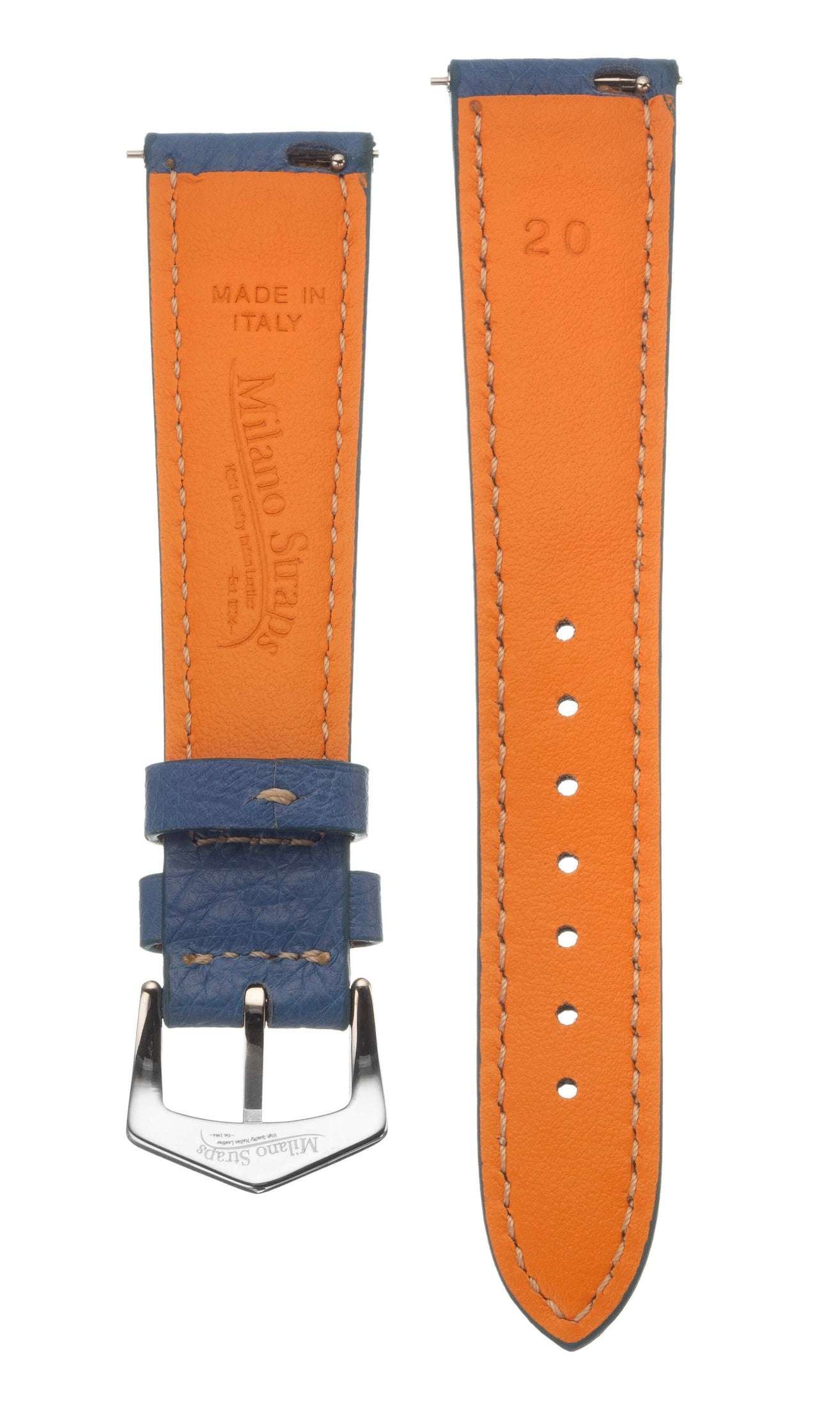 Light Blue Ostrich Leather Watch Band - Leather strap- Milano Straps