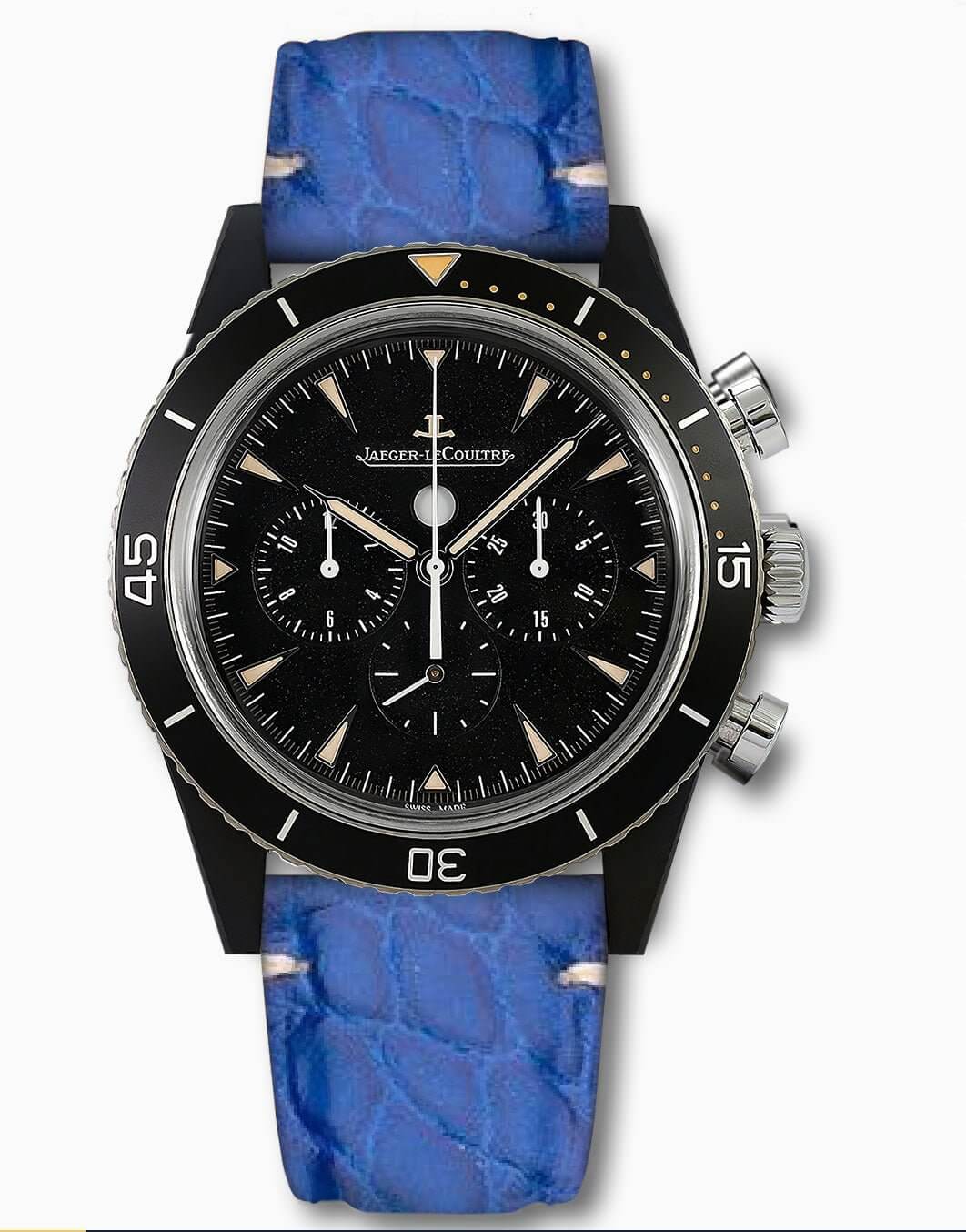 Matt Light Blue Alligator Minimal Stitches Watch Strap - Alligator Strap- Milano Straps