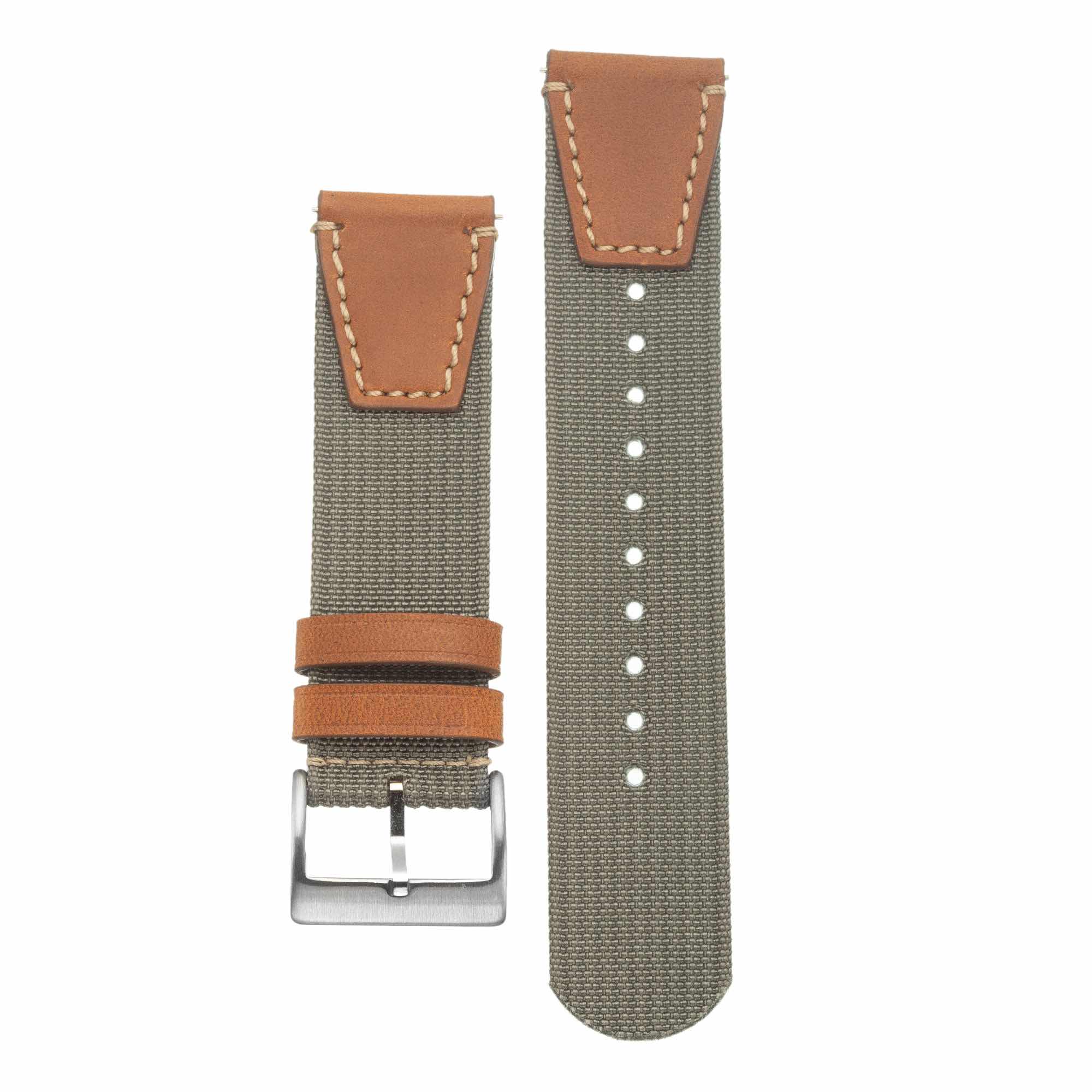 Eco-Friendly Military Grey Two Piece Strap - Military Watch Strap- Milano Straps