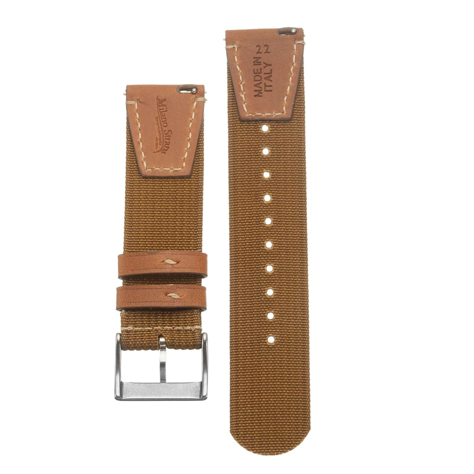 Eco-Friendly Military Kaki Two Piece Strap - Military Watch Strap- Milano Straps