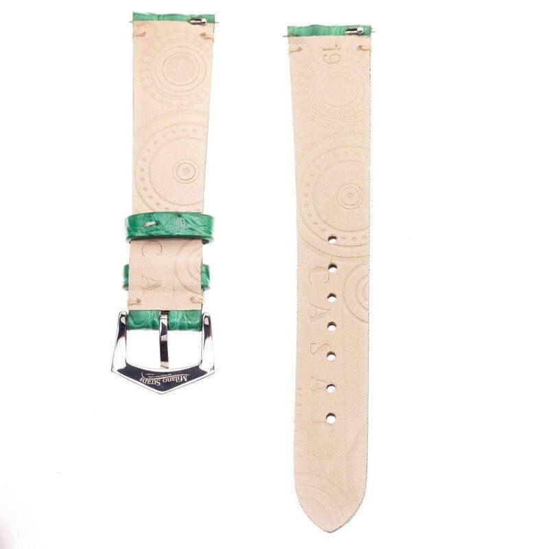 Millennium Green Alligator Minimal Stitches Watch Strap - Alligator Strap- Milano Straps