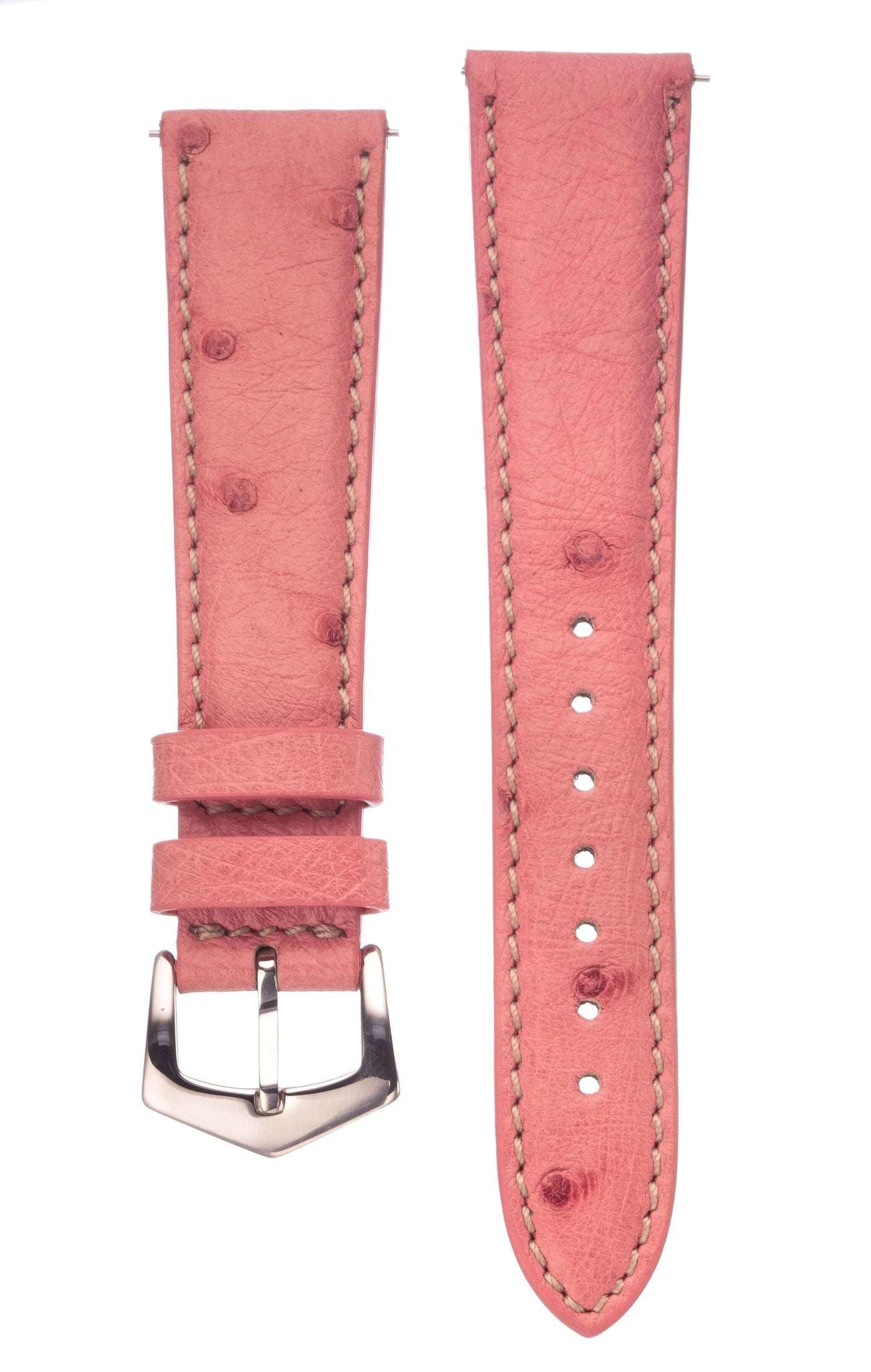 Pink Ostrich Watch Band - Leather strap- Milano Straps
