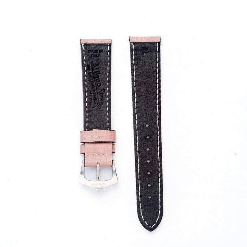 Pink Saffiano Leather Watch Strap - Leather strap- Milano Straps
