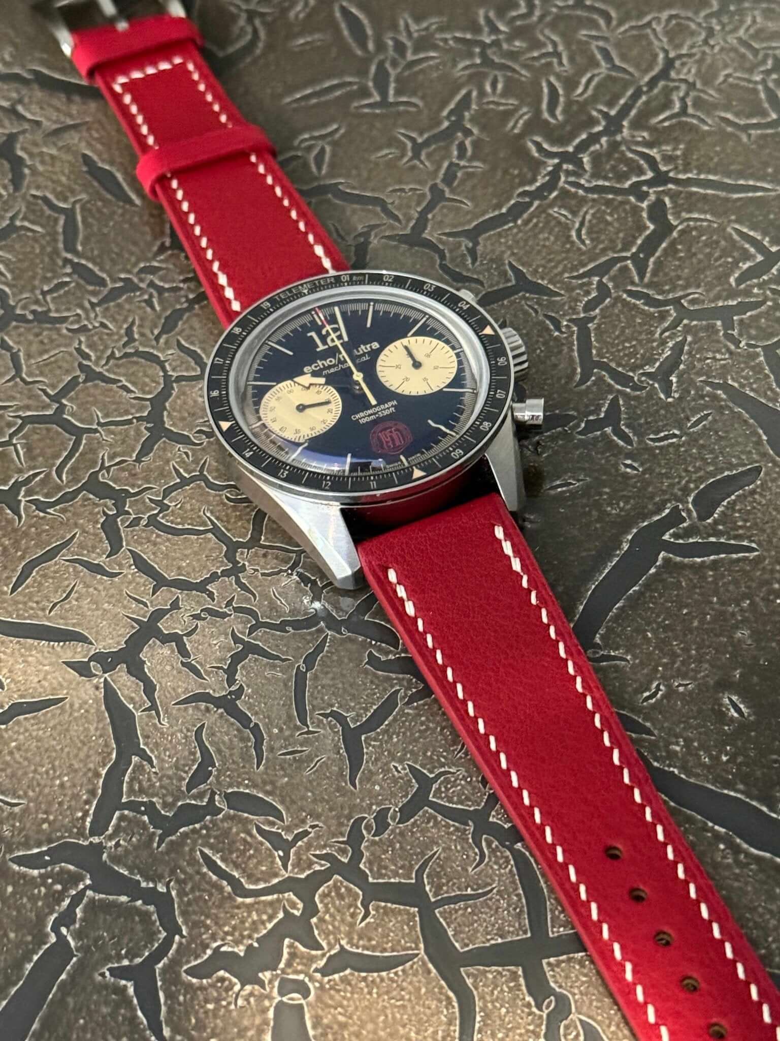 Red Barenia Leather Watch Strap - Leather strap- Milano Straps
