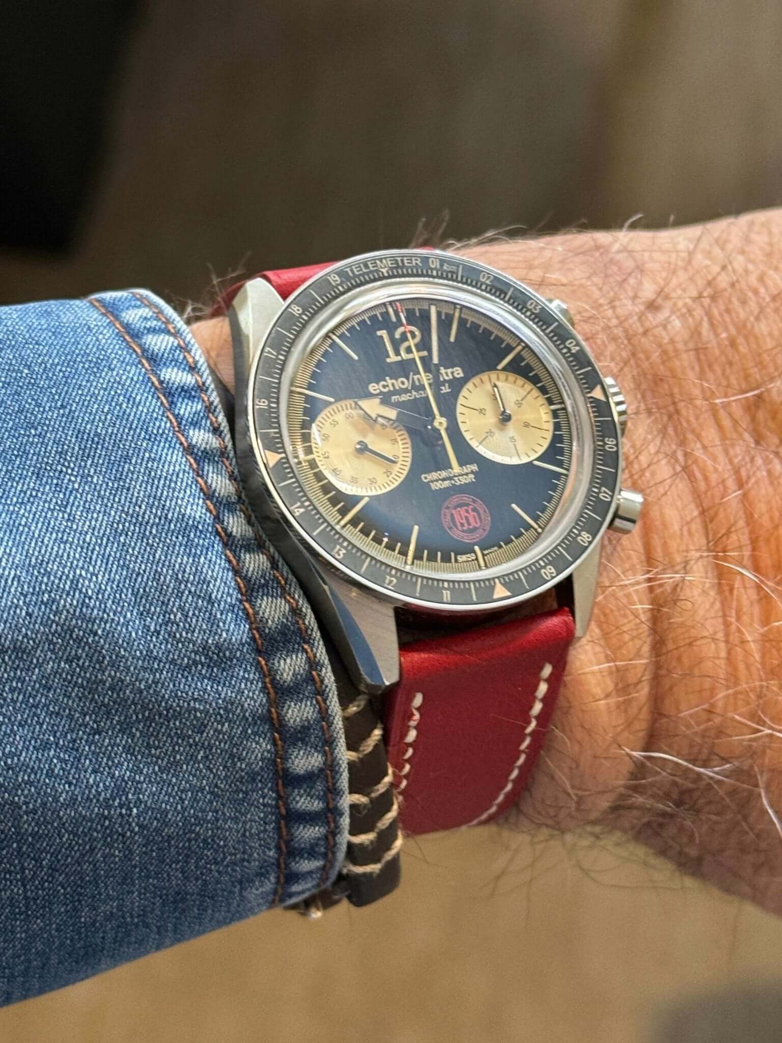 Red Barenia Leather Watch Strap - Leather strap- Milano Straps