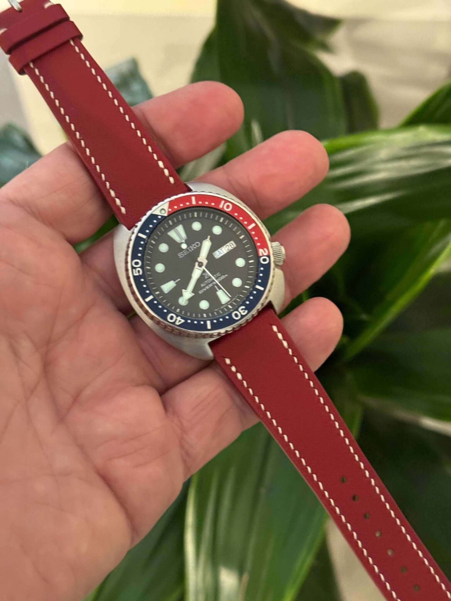 Red Swift Leather Watch Strap - Leather strap- Milano Straps