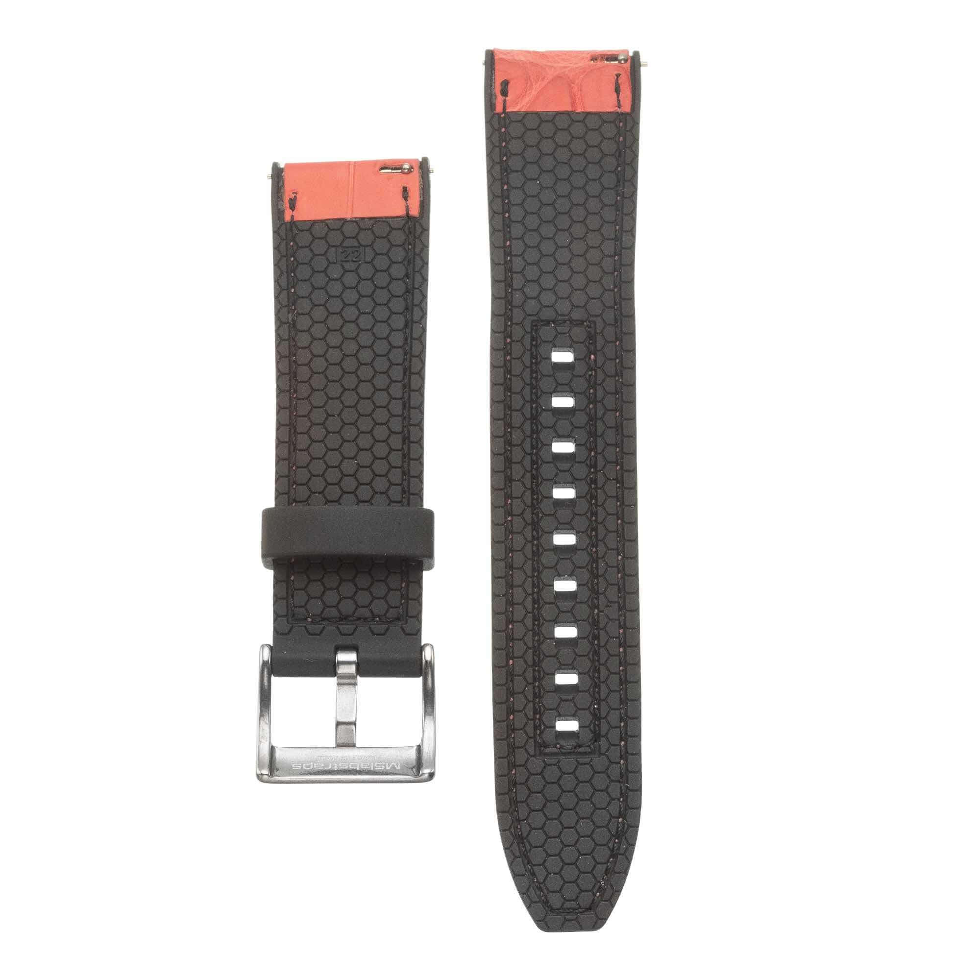 Rubber Pink Alligator Watch Band - Rubber Strap- Milano Straps