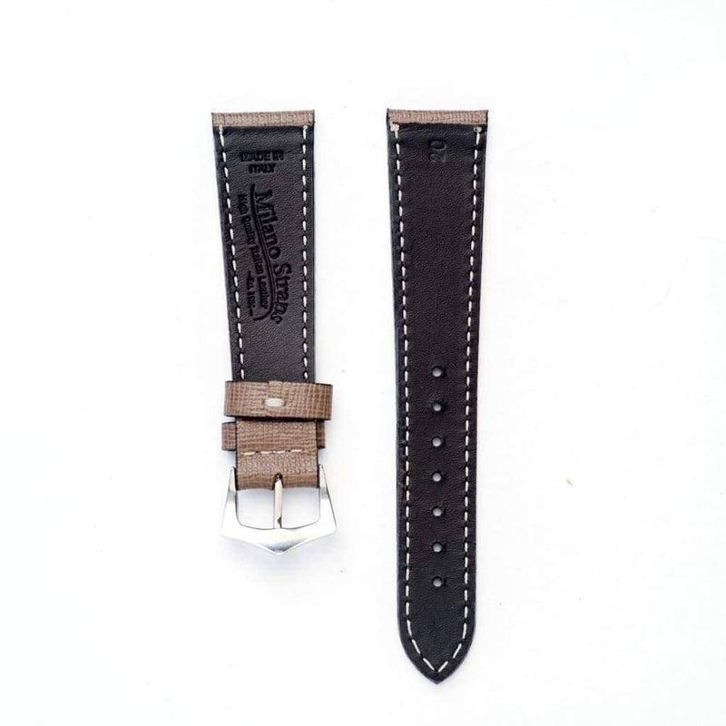 Taupe Saffiano  Leather Watch Strap -Taupe - Leather strap- Milano Straps