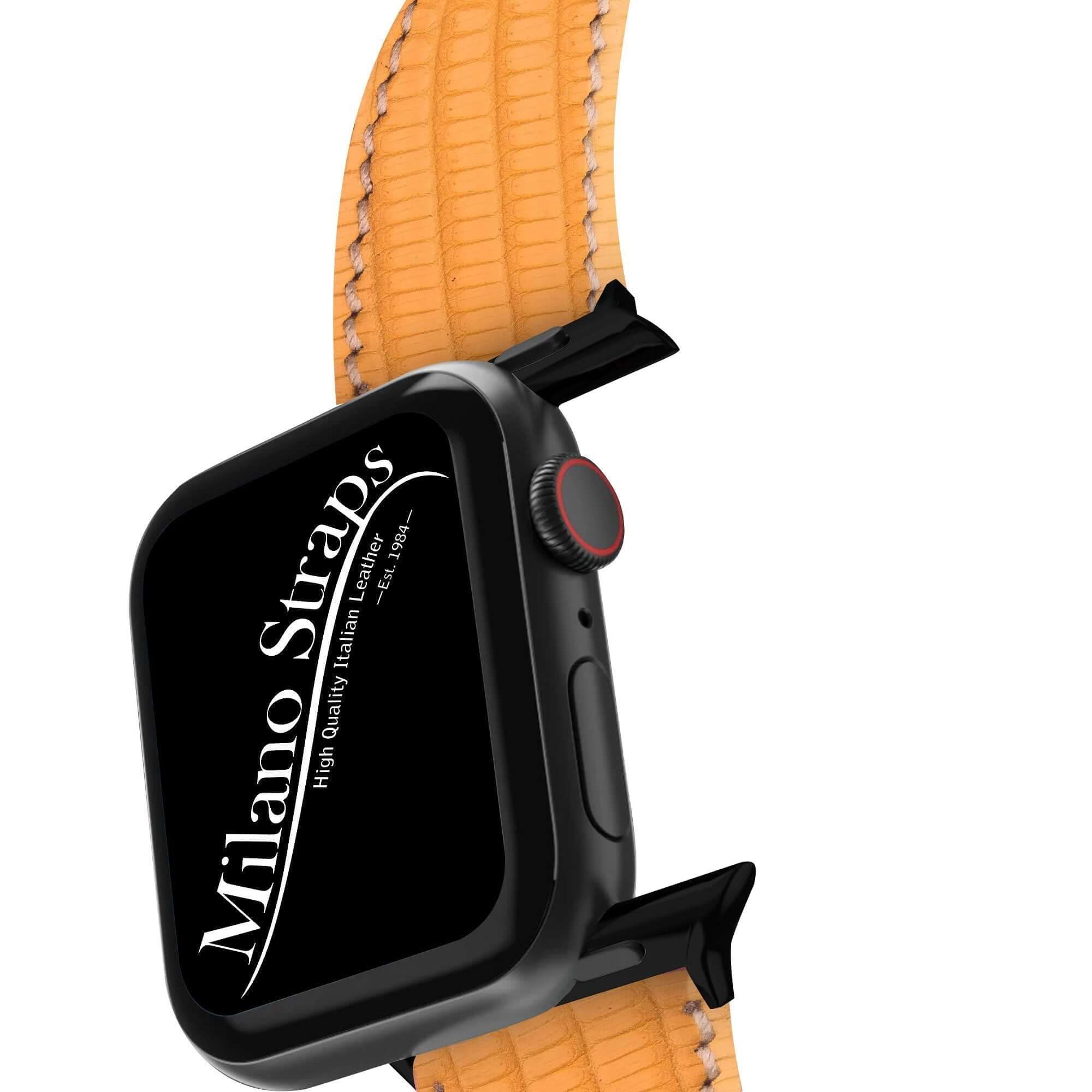 Yellow Lizard Apple Watch™ Leather Band - Apple Watch Lizard Bands- Milano Straps