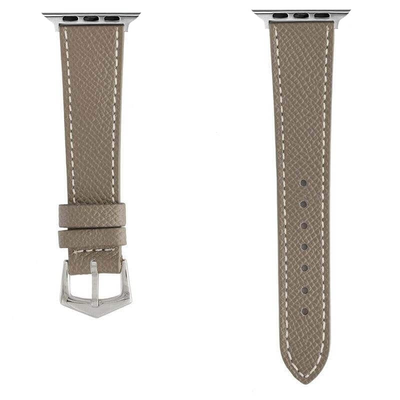 Apple Watch Leather Band ™ Hammered Toupe Ecru Stitches - Apple Watch Leather Straps- Milano Straps