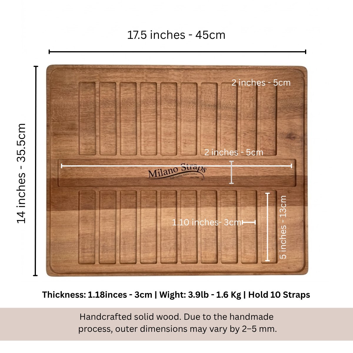 Handmade Solid Hardwood Watch Strap Display & Organizer | My Strap Closet