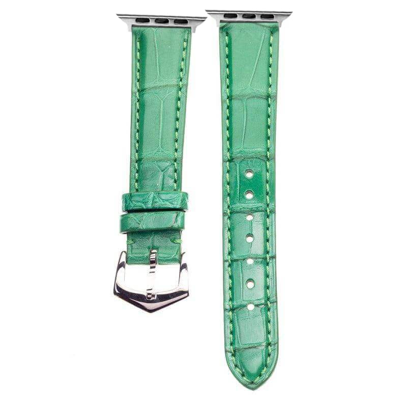 Apple Watch Leather Band ™ Alligator Millennium Green Watch Strap - Apple Watch Leather Straps- Milano Straps